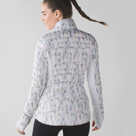 Lululemon - Lightweight Puffer Zip Up - White/Grey - Size 4 - Picture 2 of 16